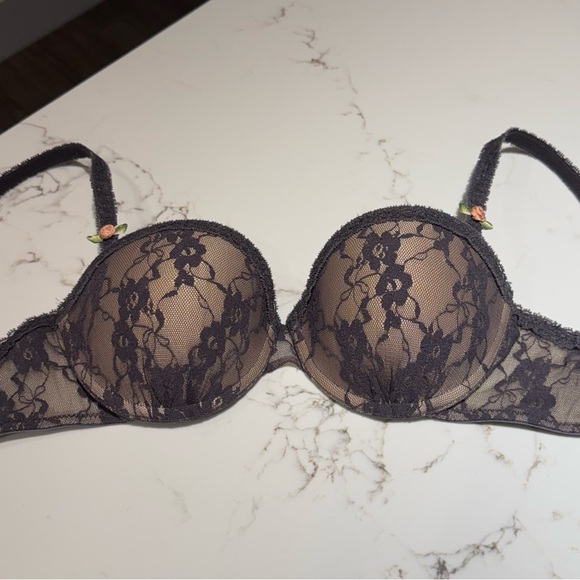 b.tempt'd By Wacoal Gray Lace Bra 32B - Picture 2 of 8